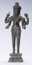 Antique Khmer Style Bronze Angkor Wat Style Vishnu Statue - 44cm/18&quot; - £492.35 GBP