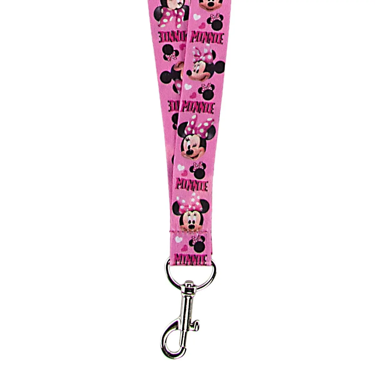 NEW Disney Minnie Mouse Lanyard Keychain pink 19.5 inches long w/ metal ... - £4.71 GBP