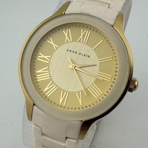 Anne Klein Quartz Watch AK/1948 Women Beige Ceramic Gold Tone New Batter... - $25.64