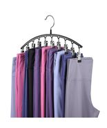 Hendiy Black Metal Pants Hanger Organizer with 10 Clips Space Saving Closet - $68.99 MXN