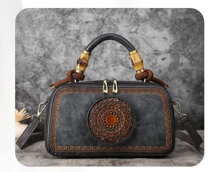  High Quality Handmade Shoulder Bags For Women  Bag Retro Totem Embossing Women&#39; - £52.20 GBP