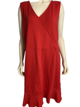 NWT Talbots Plus Petite Red V neck Sleeveless V Neck Fit and Flare Dress... - $61.74