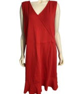 NWT Talbots Plus Petite Red V neck Sleeveless V Neck Fit and Flare Dress... - £48.73 GBP