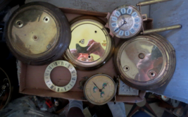 Vintage lot of Anniversary Clock parts Movements Dials bases Haller Wilmac - £29.46 GBP