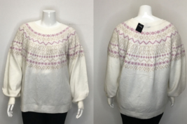 George Plus Women&#39;s Fair Isle Sweater  3X Cream NWT - $19.99