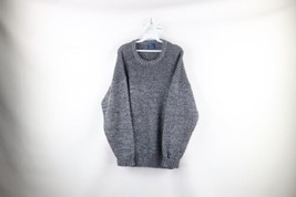 Vintage 70s Streetwear Mens XL Distressed Blank Ribbed Knit Crewneck Sweater - £43.11 GBP