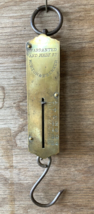 Antique Morton &amp; Bremner Ny Hanging Spring Balance Scale 24 Lb Brass Vintage - £19.35 GBP