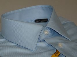 Mens 100% Egyptian Cotton Shirt French Cuffs Wrinkle resistance Enzo 61102 Blue image 4