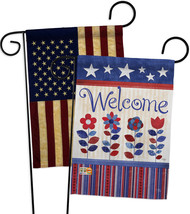 Welcome Patriotic - Impressions Decorative USA Vintage - Applique Garden Flags P - £24.39 GBP