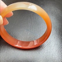 Red Orange Yellow Agate Bangle Bracelet Size 55 mm diameter - D shape MN59 - $48.00