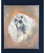 Vintage Original Oil Painting Cocker Spaniel Signed Don Lawrence Beige 1... - $96.12 CAD