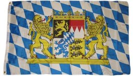 3x5 Bavarian Lions and Crest Oktoberfest Octoberfest Bavaria Germany Flag 3x5 BE - £3.90 GBP