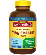 Nature Made Extra Strength Magnesium 400 mg 180 Liquid Softgels Fresh Ex... - $27.99