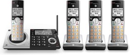 At&amp;T Cl83407 Dect 6.0 4-Handset Cordless Phone For Home With Dual, Silver/Black - £110.42 GBP