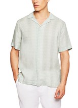 Frescobol Carioca  Men&#39;s Roberto Copacabana Sombra Print Linen Shirt Green-XL - £95.69 GBP