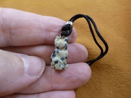 (an-cat-23) Cat spotted black white simple carving PENDANT necklace gems... - £6.15 GBP