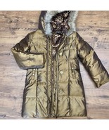 BABY Phat Coat XL Faux Fur Hood Trim Bronze Gold Full Zip Coat Quilted READ - $1,117.80 MXN