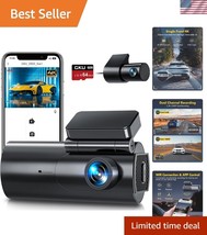 4K Front &amp; 1080P Rear Dash Cam with Night Vision &amp; Wi-Fi for Ultimate Sa... - $83.99