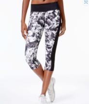 NWT Ideology Womens Floral Cropped Athletic Leggings X Small Black - £20.71 GBP