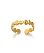 Fashion 18K Gold Stacking Ring Stainless Steel Bead Ring - $25.80