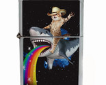 Cat Rainbow Shark Rs1 Flip Top Dual Torch Lighter Wind Resistant - £13.25 GBP