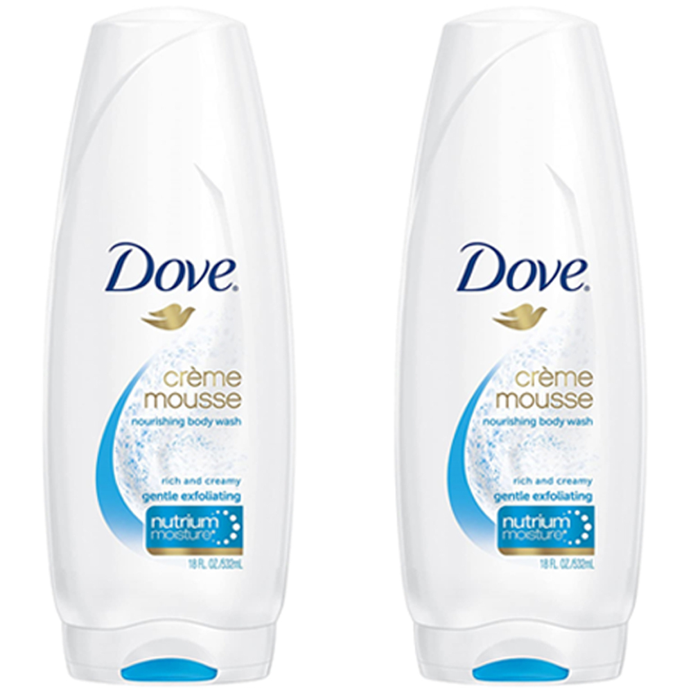 Primary image for 2-Pack New Dove, Nourishing Body Wash, Crème Mousse, Gentle Exfoliating, 18 oz