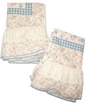 Standard Pair Vintage Pillowcase Covers Blue Brown Springmaid Wondercale - £19.88 GBP