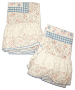 Standard Pair Vintage Pillowcase Covers Blue Brown Springmaid Wondercale - £19.94 GBP