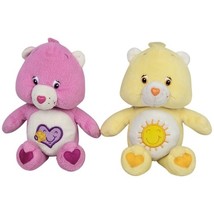 Care Bears Funshine Bear &amp; Take Care Bear 8.5&quot; Plush - Jakks 2003/2004 - $361.25 MXN