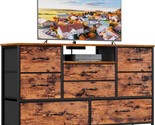 Furnulem 55-Inch Tv Stand Dresser With 8 Drawers And A Wood, And Living ... - $168.94