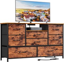 Furnulem 55-Inch Tv Stand Dresser With 8 Drawers And A Wood, And Living Room. - £133.12 GBP