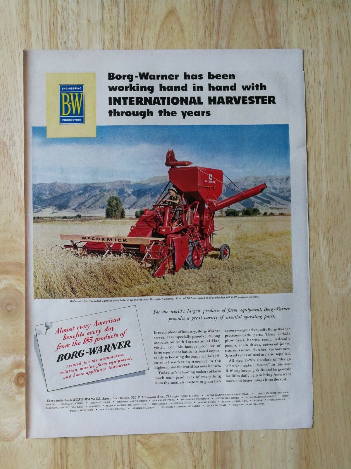 Vintage 1950 Borg Warner International Harvester Farm Tractor Original Ad - 921 - $6.64