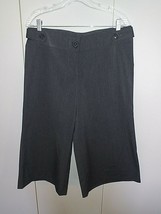 MAURICES LADIES GRAY PINSTRIPE CROPPED PANTS-WIDE LEG-9/10-EUC-POLY/RAYO... - $8.59