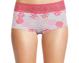 No Boundaries Women&#39;s Micro W Lace Boyshort Panties Size 2XL Coral Tile ... - $10.29