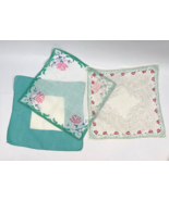 Vintage Handkerchief Lot Art Deco Floral Embroidered Hankies Turquoise 1... - $545.14 MXN