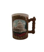 Vtg Coffee Tea Mug Ceramic Painted Wood Look Souvenir Washington DC US C... - $12.00