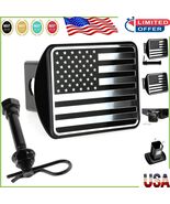 Patriotic Black &amp; Chrome Trailer Hitch Cover for 2&quot; Receivers - USA Flag... - $922.97 MXN