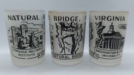 3 Vintage Souvenir juice Glass Natural Bridge Virginia Frosted - £11.09 GBP