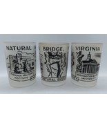 3 Vintage Souvenir juice Glass Natural Bridge Virginia Frosted - $20.35 CAD