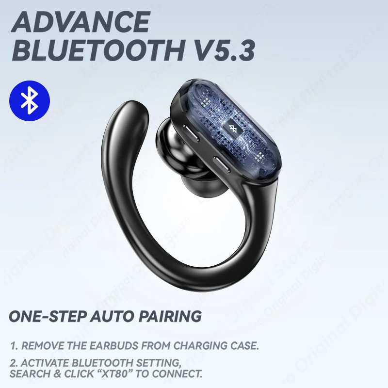 Play A XT80 Bluetooth 5.3 Earphones True Wireless Headphones with Mic Aon Contro - £43.29 GBP