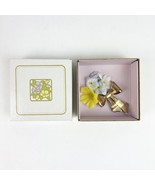 NEW Vtg 1980 Avon Special Bouquet Corsage Flower Pin Gold Tone Bow Brooc... - $14.99