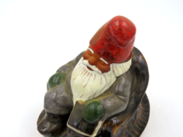 Vintage Gnome Sweden Rolf Berg Pottery Figurine Rocking Chair Signed w/ Sticker - £31.60 GBP