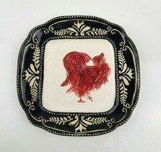 Heather Goldminc Blue Sky Clayworks Chicken Rooster Decorative Plate 8 1/2&quot; 2012 - £23.16 GBP