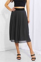 Zenana Full Size Romantic At Heart Pleated Chiffon Midi Skirt - £22.77 GBP