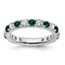 14k White Gold Over 3.00Ct Round Cut Simulated Alexandrite Engagement Band Ring - £119.34 GBP