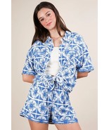 VERY J Plus Size Tropical Printed Shirt Top &amp; Shorts Set - $109.16 CAD