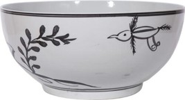 Bowl Flying Bird Vintage White Crackle High-Fired Porcelain Handmade - £313.86 GBP