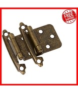 50 Pcs Antique Brass Kitchen Cabinet Hinges - Variable Overlay, Self-Clo... - $58.40