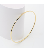 Slip on Bracelet-2mm Solid 14k Gold Bracelet-Bangle Bracelet-Stacking Br... - $1,269.00+