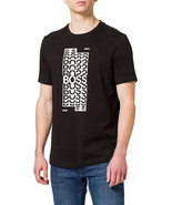 Boss Hugo Boss Mens Black White Stacked Boss Logo Tee T-Shirt, L Large H... - $60.93 CAD